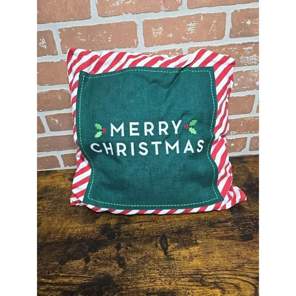 Green Red Stripe 'Merry Christmas' 18